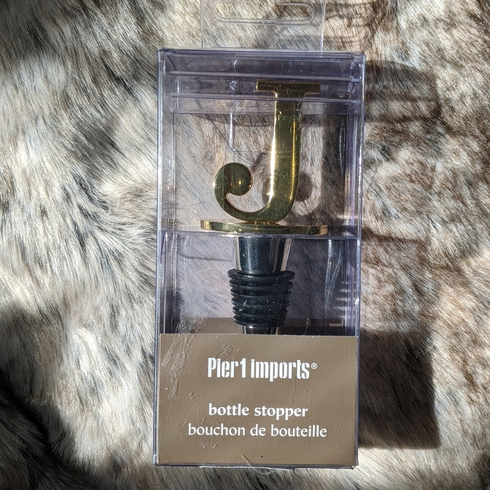 Gold "J" Wine Stopper (NWT)